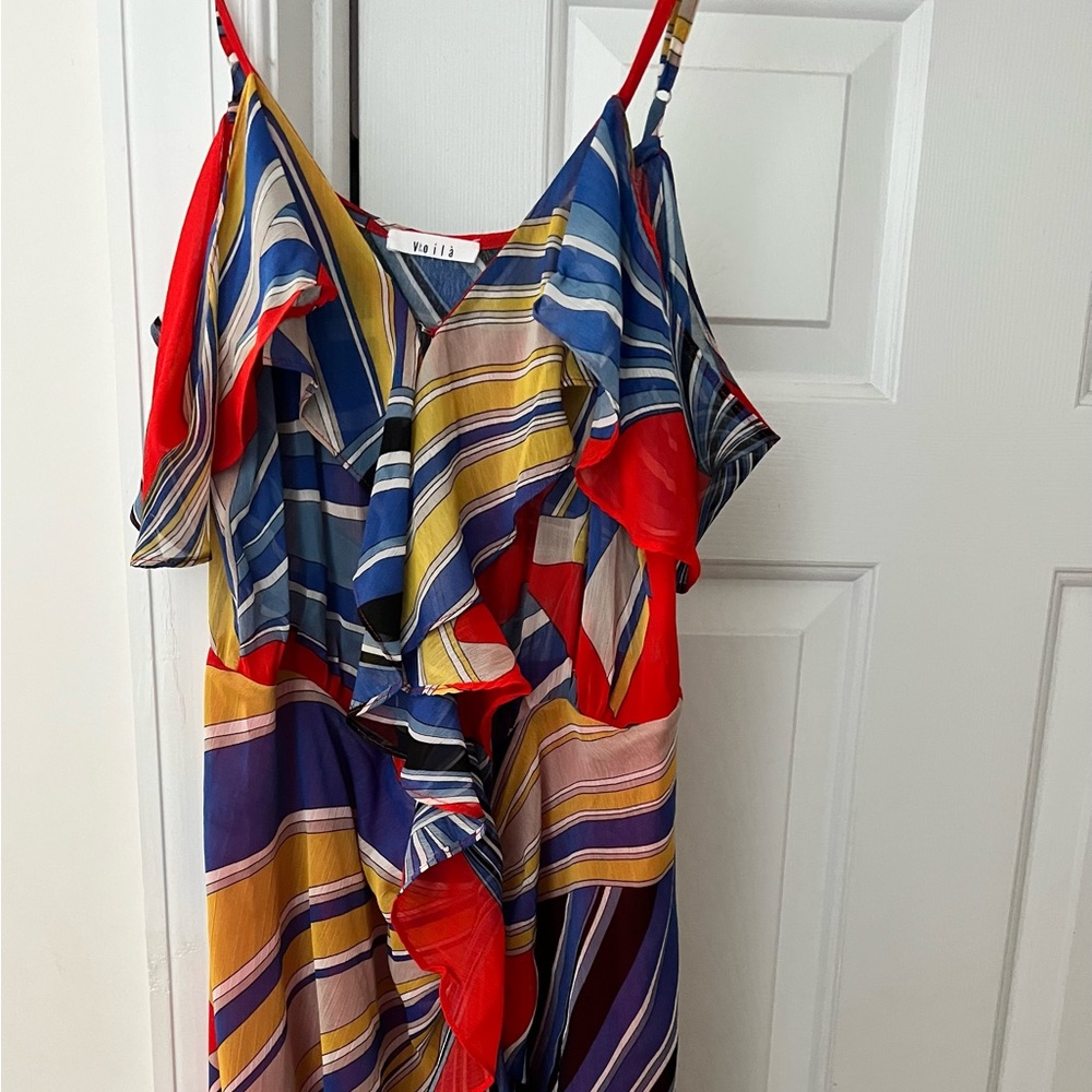 Voila open shoulder midi dress